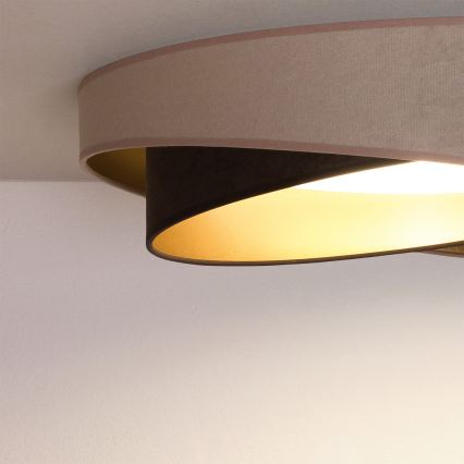 BRILAGI - Dimmable LED ceiling light VELVET TWIST LED/36W/230V 3000-6000K Ø 65 cm Wi-Fi Tuya Beacon beige/brown/gold + remote control