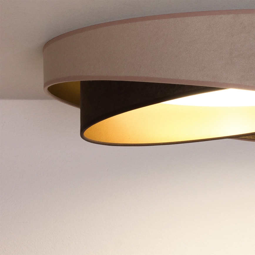 BRILAGI - Dimmable LED ceiling light VELVET TWIST LED/36W/230V 3000-6000K Ø 65 cm Wi-Fi Tuya Beacon beige/brown/gold + remote control