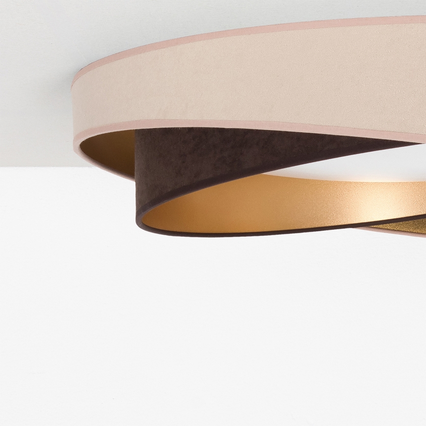 BRILAGI - Dimmable LED ceiling light VELVET TWIST LED/36W/230V 3000-6000K Ø 65 cm Wi-Fi Tuya Beacon beige/brown/gold + remote control