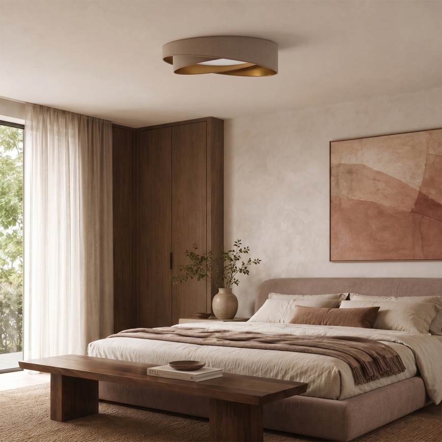 BRILAGI - Dimmable LED ceiling light VELVET TWIST LED/36W/230V 3000-6000K Ø 65 cm Wi-Fi Tuya Beacon beige/gold + remote control