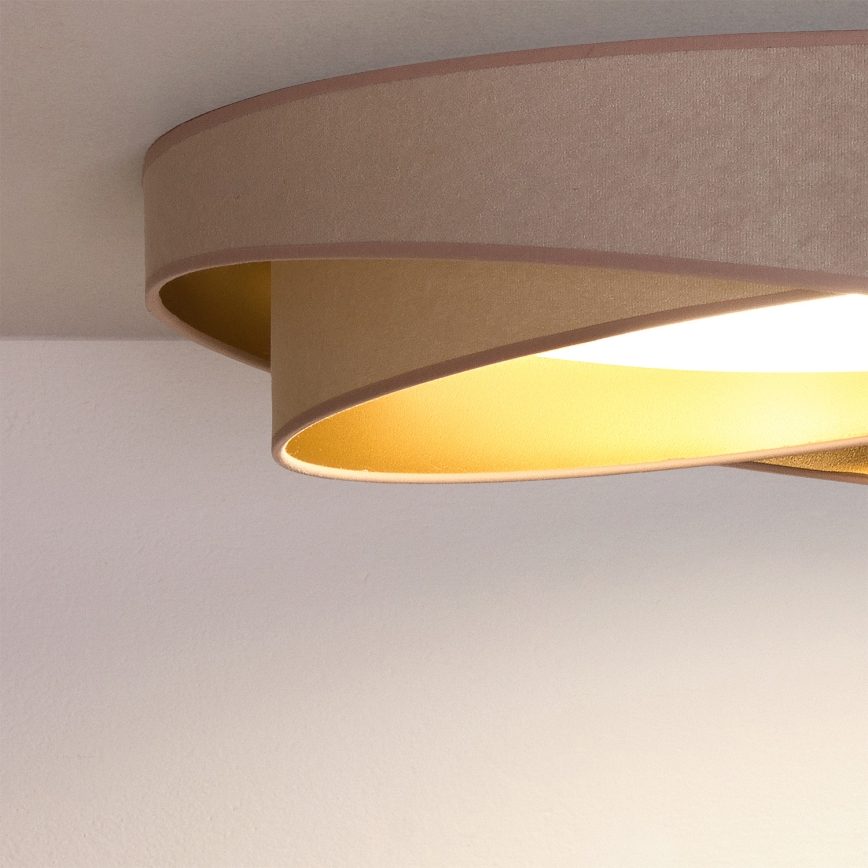 BRILAGI - Dimmable LED ceiling light VELVET TWIST LED/36W/230V 3000-6000K Ø 65 cm Wi-Fi Tuya Beacon beige/gold + remote control
