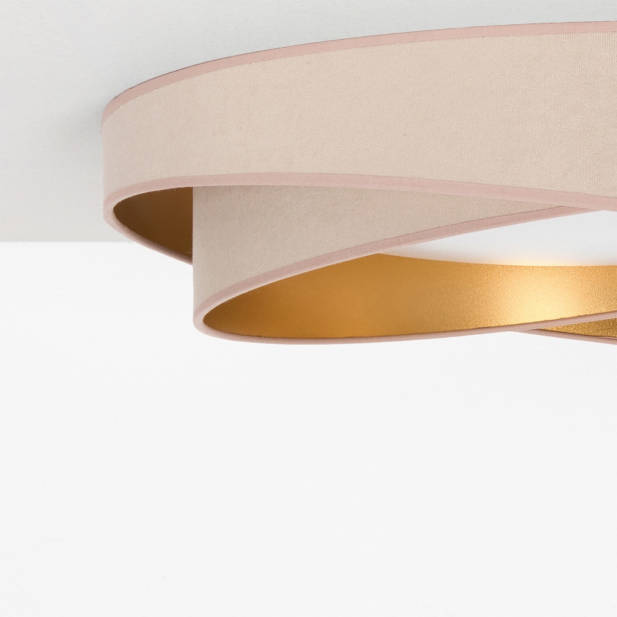 BRILAGI - Dimmable LED ceiling light VELVET TWIST LED/36W/230V 3000-6000K Ø 65 cm Wi-Fi Tuya Beacon beige/gold + remote control