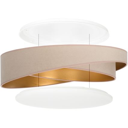 BRILAGI - Dimmable LED ceiling light VELVET TWIST LED/36W/230V 3000-6000K Ø 65 cm Wi-Fi Tuya Beacon beige/gold + remote control