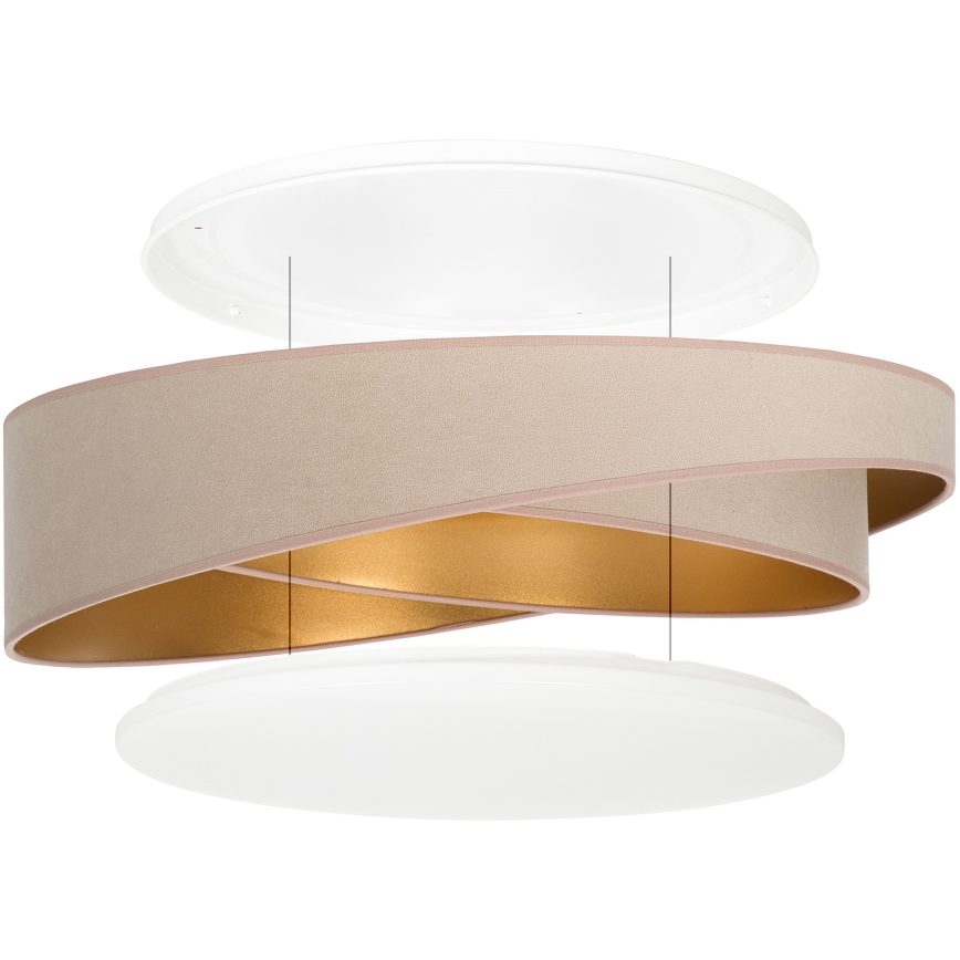 BRILAGI - Dimmable LED ceiling light VELVET TWIST LED/36W/230V 3000-6000K Ø 65 cm Wi-Fi Tuya Beacon beige/gold + remote control
