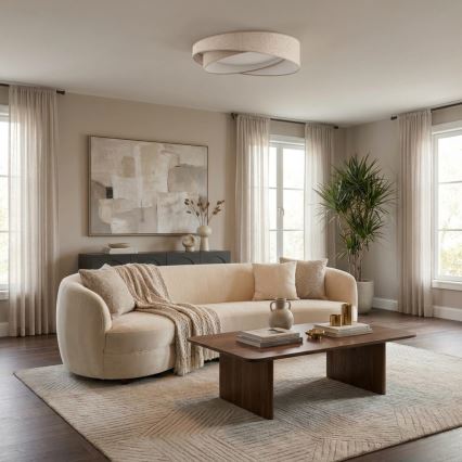 BRILAGI - Dimmable LED ceiling light VELVET TWIST LED/36W/230V 3000-6000K Ø 65 cm Wi-Fi Tuya Beacon beige + remote control