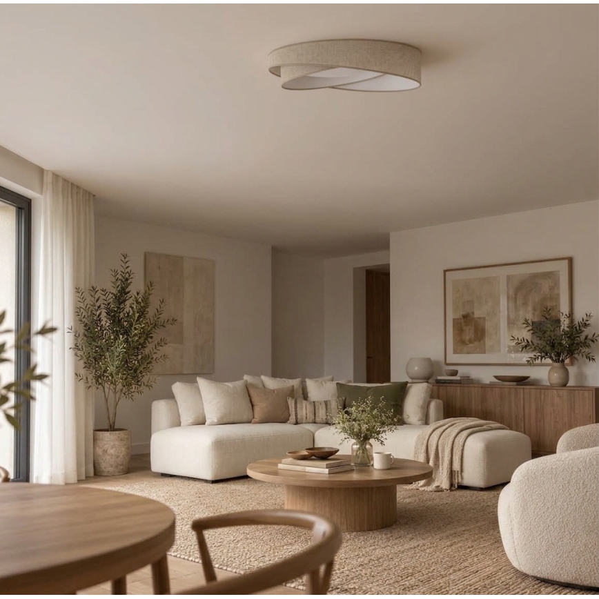 BRILAGI - Dimmable LED ceiling light VELVET TWIST LED/36W/230V 3000-6000K Ø 65 cm Wi-Fi Tuya Beacon beige + remote control