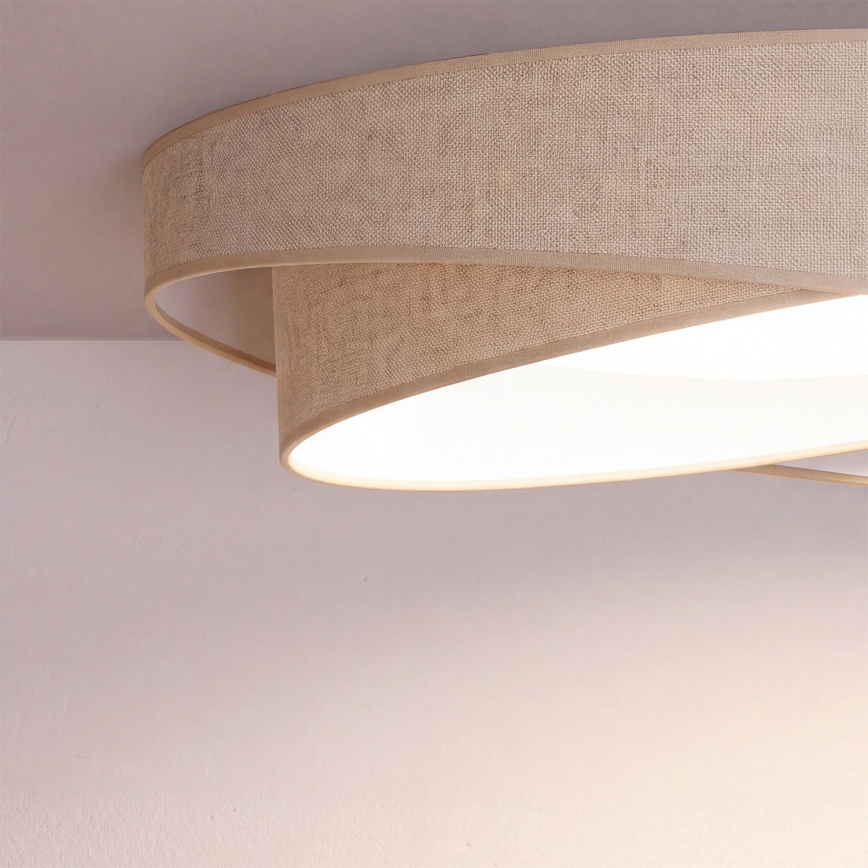 BRILAGI - Dimmable LED ceiling light VELVET TWIST LED/36W/230V 3000-6000K Ø 65 cm Wi-Fi Tuya Beacon beige + remote control