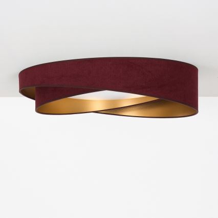 BRILAGI - LED Dimmable ceiling light VELVET TWIST LED/36W/230V 3000-6000K Ø 65 cm Wi-Fi Tuya Beacon burgundy/gold + remote control
