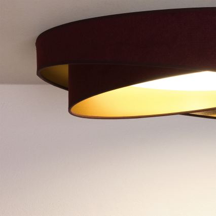 BRILAGI - LED Dimmable ceiling light VELVET TWIST LED/36W/230V 3000-6000K Ø 65 cm Wi-Fi Tuya Beacon burgundy/gold + remote control