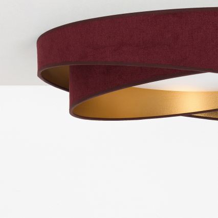 BRILAGI - LED Dimmable ceiling light VELVET TWIST LED/36W/230V 3000-6000K Ø 65 cm Wi-Fi Tuya Beacon burgundy/gold + remote control
