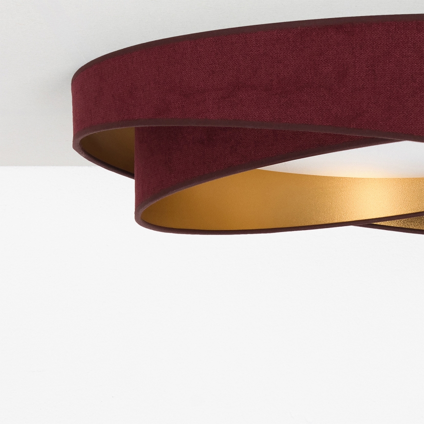BRILAGI - LED Dimmable ceiling light VELVET TWIST LED/36W/230V 3000-6000K Ø 65 cm Wi-Fi Tuya Beacon burgundy/gold + remote control