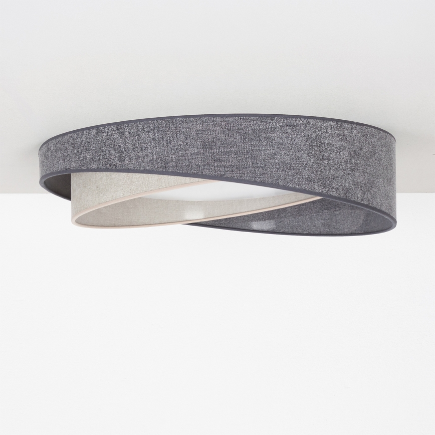 BRILAGI - LED dimmable ceiling light VELVET TWIST LED/36W/230V 3000-6000K Ø 65 cm Wi-Fi Tuya Beacon gray/cream + remote control