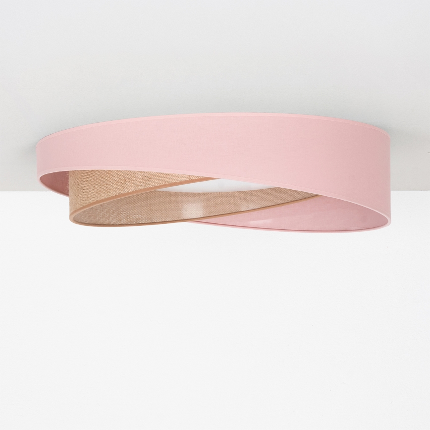 BRILAGI - Dimmable LED ceiling light VELVET TWIST LED/36W/230V 3000–6000K Ø 65 cm Wi‑Fi Tuya Beacon pink/beige + remote control