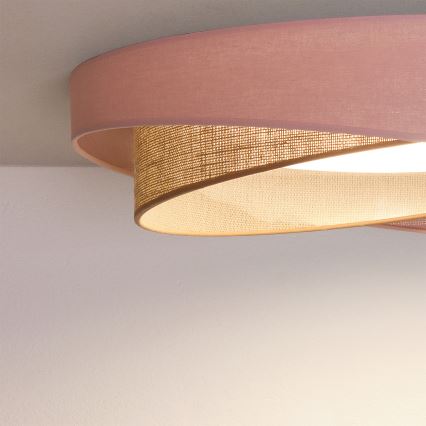 BRILAGI - Dimmable LED ceiling light VELVET TWIST LED/36W/230V 3000–6000K Ø 65 cm Wi‑Fi Tuya Beacon pink/beige + remote control