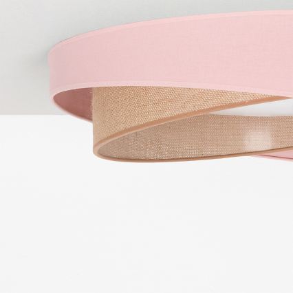 BRILAGI - Dimmable LED ceiling light VELVET TWIST LED/36W/230V 3000–6000K Ø 65 cm Wi‑Fi Tuya Beacon pink/beige + remote control