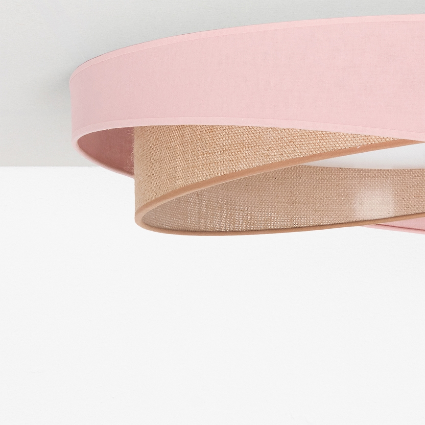 BRILAGI - Dimmable LED ceiling light VELVET TWIST LED/36W/230V 3000–6000K Ø 65 cm Wi‑Fi Tuya Beacon pink/beige + remote control