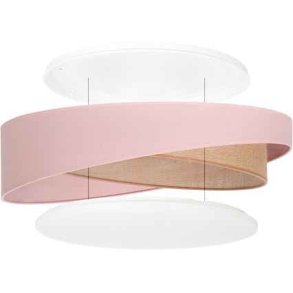 BRILAGI - Dimmable LED ceiling light VELVET TWIST LED/36W/230V 3000–6000K Ø 65 cm Wi‑Fi Tuya Beacon pink/beige + remote control