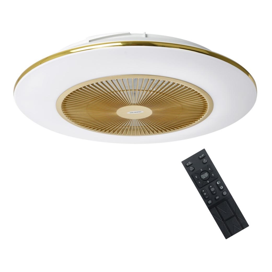 Brilagi - LED Dimmable light with a fan AURA LED/38W/230V 3000-6000K gold + remote control