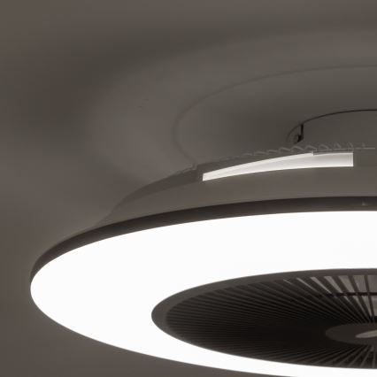 Brilagi - LED Dimmable light with a fan AURA LED/38W/230V 3000-6000K black + remote control
