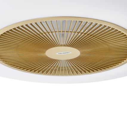 Brilagi - LED Dimmable light with a fan AURA LED/38W/230V 3000-6000K gold + remote control