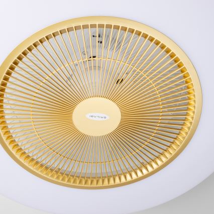 Brilagi - LED Dimmable light with a fan AURA LED/38W/230V 3000-6000K gold + remote control