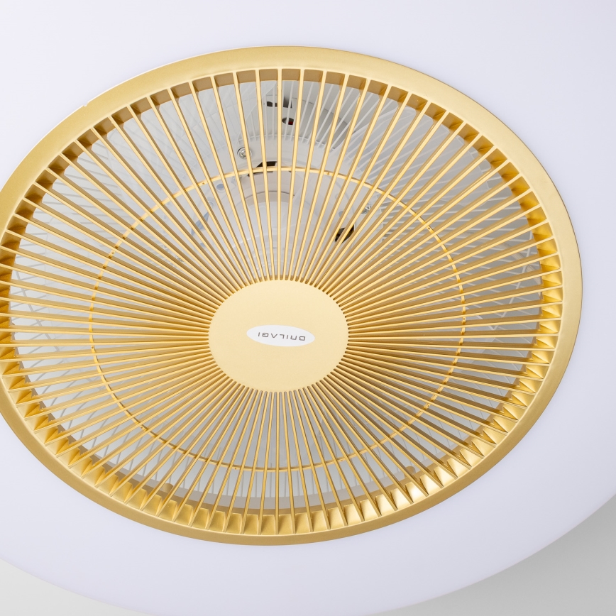 Brilagi - LED Dimmable light with a fan AURA LED/38W/230V 3000-6000K gold + remote control