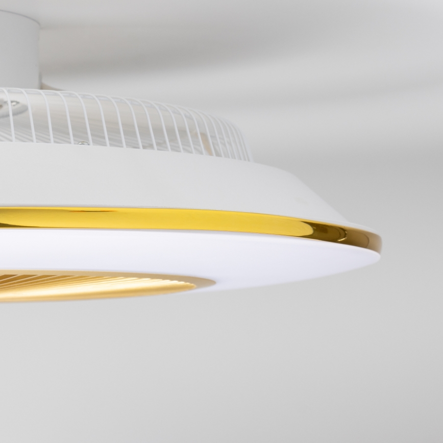 Brilagi - LED Dimmable light with a fan AURA LED/38W/230V 3000-6000K gold + remote control