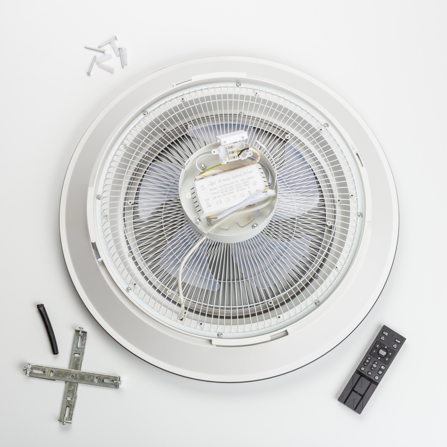 Brilagi - LED Dimmable light with a fan AURA LED/38W/230V 3000-6000K silver + remote control