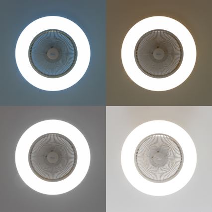 Brilagi - LED Dimmable light with a fan AURA LED/38W/230V 3000-6000K silver + remote control