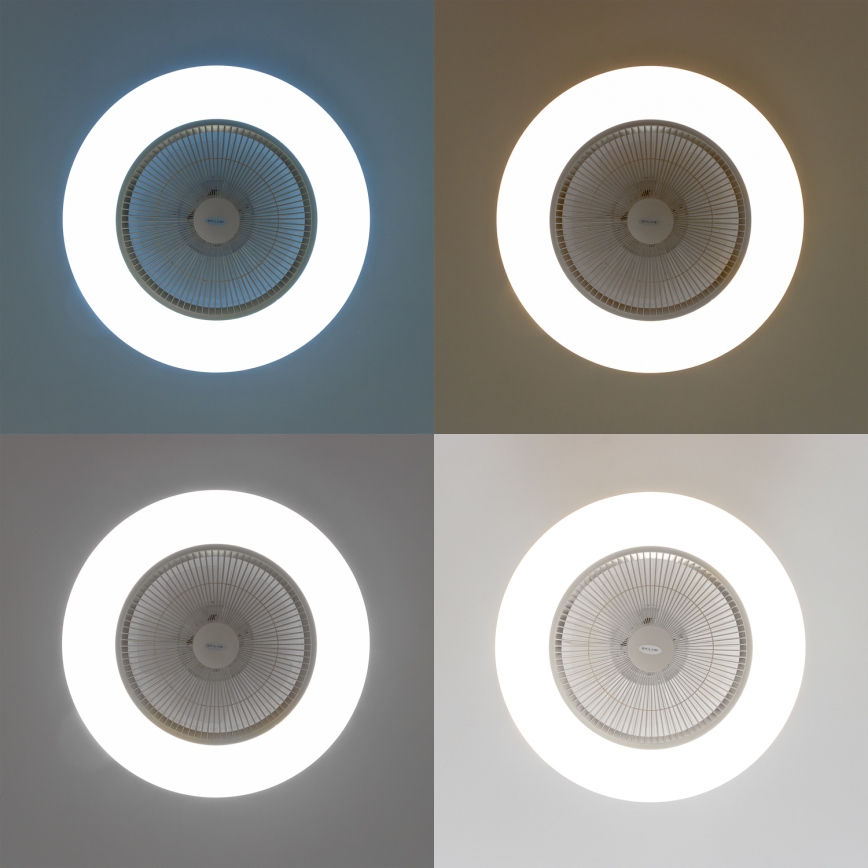Brilagi - LED Dimmable light with a fan AURA LED/38W/230V 3000-6000K silver + remote control