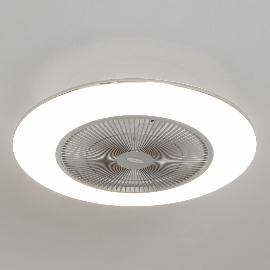 Brilagi - LED Dimmable light with a fan AURA LED/38W/230V 3000-6000K silver + remote control