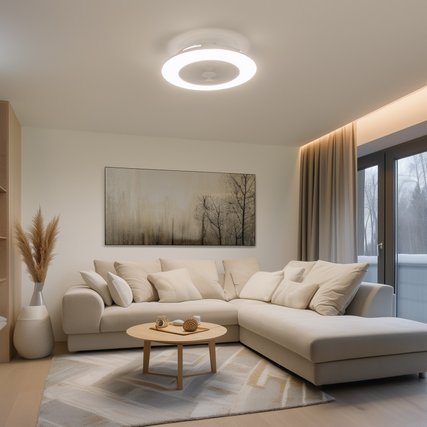 Brilagi - LED Dimmable light with a fan AURA LED/38W/230V 3000-6000K white + remote control