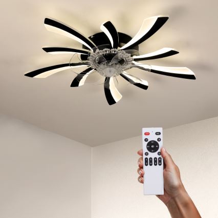 Brilagi - LED Dimmable ceiling light with a fan LED/50W/230V 3000-6500K black + remote control