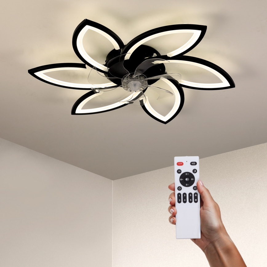Brilagi - LED Dimmable ceiling light with a fan LED/50W/230V 3000-6500K black + remote control