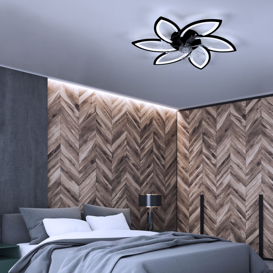 Brilagi - LED Dimmable ceiling light with a fan LED/50W/230V 3000-6500K black + remote control