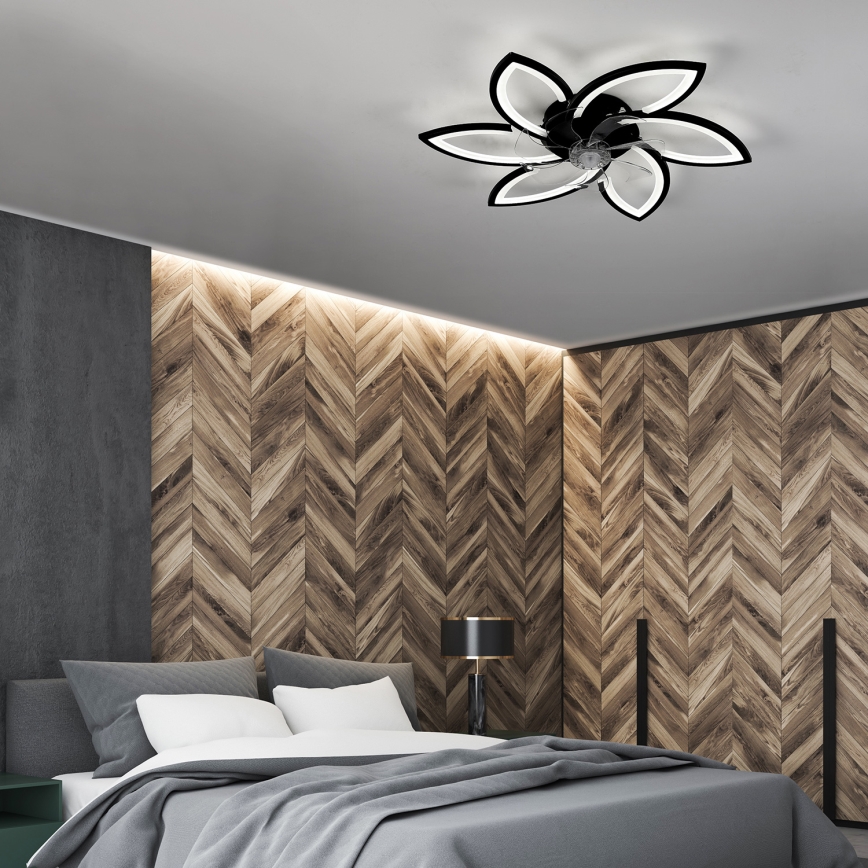 Brilagi - LED Dimmable ceiling light with a fan LED/50W/230V 3000-6500K black + remote control