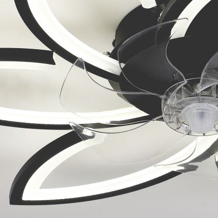 Brilagi - LED Dimmable ceiling light with a fan LED/50W/230V 3000-6500K black + remote control