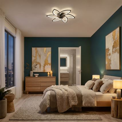 Brilagi - LED Dimmable ceiling light with a fan LED/50W/230V 3000-6500K black + remote control