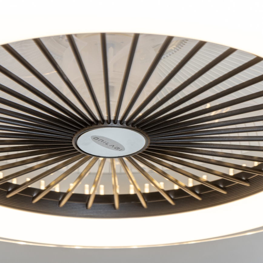 Brilagi - LED Dimmable light with a fan RONDA LED/48W/230V 3000-6000K black + remote control