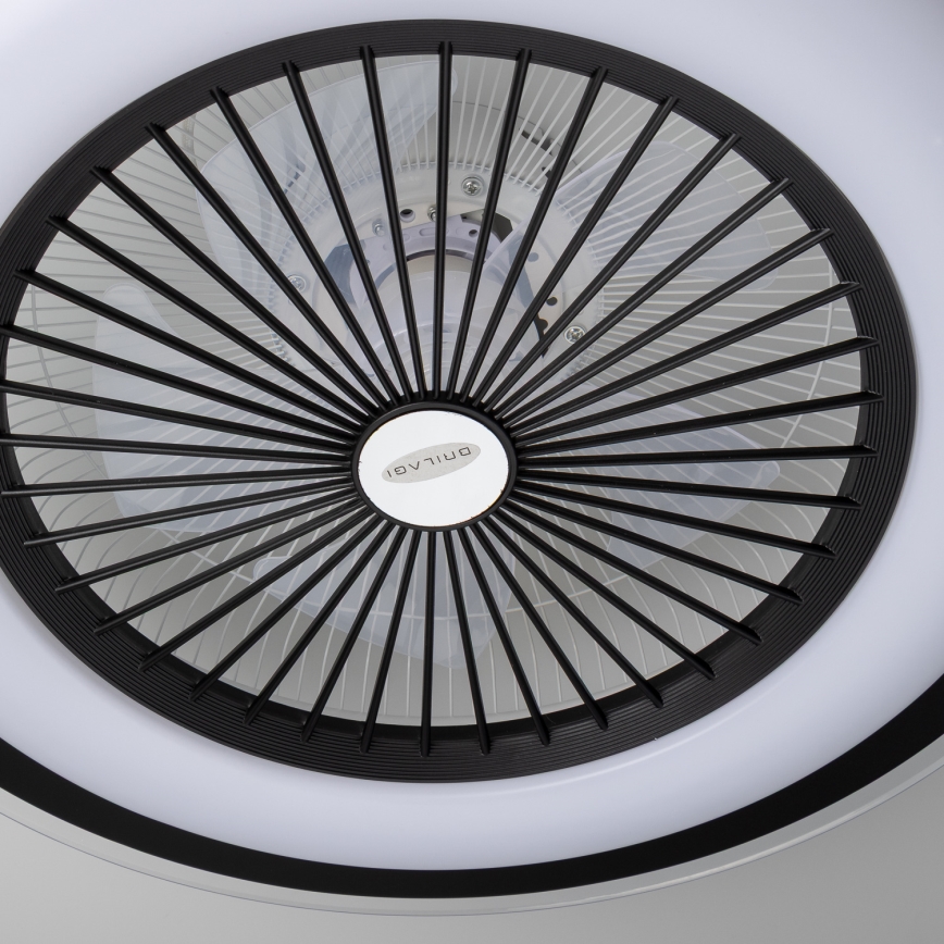 Brilagi - LED Dimmable light with a fan RONDA LED/48W/230V 3000-6000K black + remote control