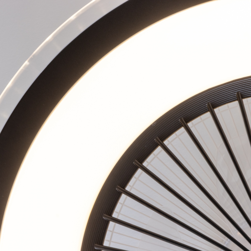 Brilagi - LED Dimmable light with a fan RONDA LED/48W/230V 3000-6000K black + remote control