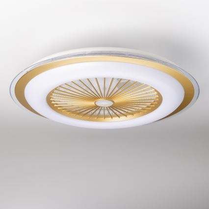 Brilagi - LED Dimmable light with a fan RONDA LED/48W/230V 3000-6000K gold + remote control