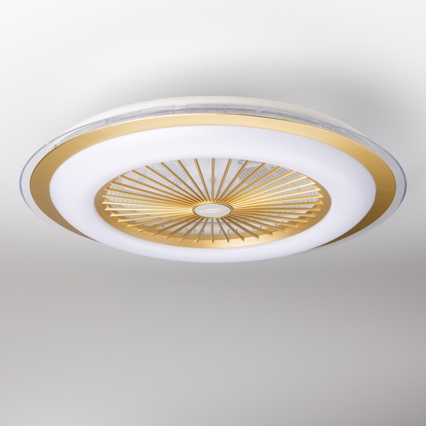 Brilagi - LED Dimmable light with a fan RONDA LED/48W/230V 3000-6000K gold + remote control