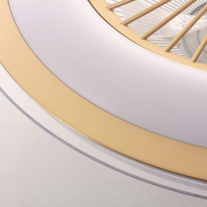 Brilagi - LED Dimmable light with a fan RONDA LED/48W/230V 3000-6000K gold + remote control