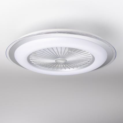 Brilagi - LED Dimmable light with a fan RONDA LED/48W/230V 3000-6000K silver + remote control