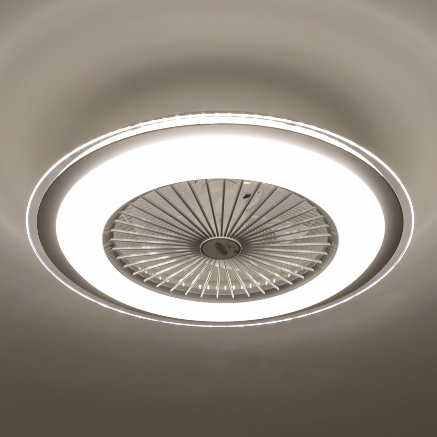 Brilagi - LED Dimmable light with a fan RONDA LED/48W/230V 3000-6000K silver + remote control
