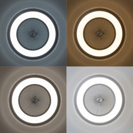 Brilagi - LED Dimmable light with a fan RONDA LED/48W/230V 3000-6000K silver + remote control
