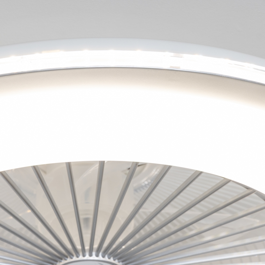 Brilagi - LED Dimmable light with a fan RONDA LED/48W/230V 3000-6000K silver + remote control