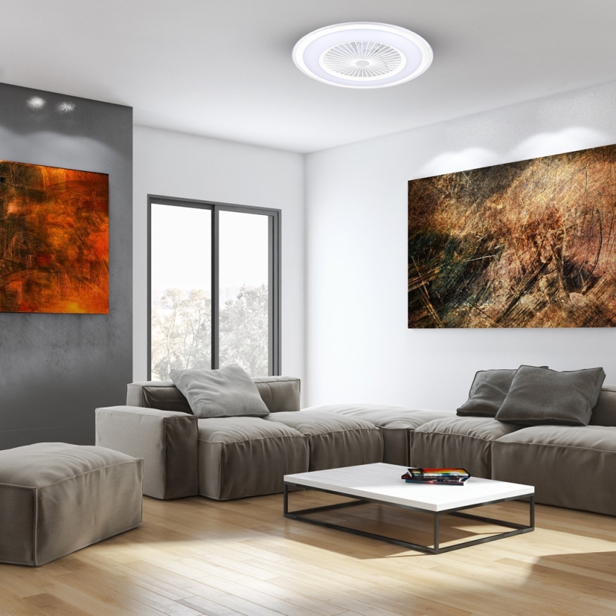 Brilagi - LED Dimmable light with a fan RONDA LED/48W/230V 3000-6000K white + remote control