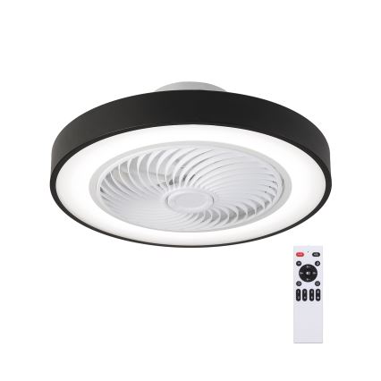 Brilagi - Dimmable LED ceiling light with fan LED/30W/230V 3000-6500K Ø 50 cm black + remote control